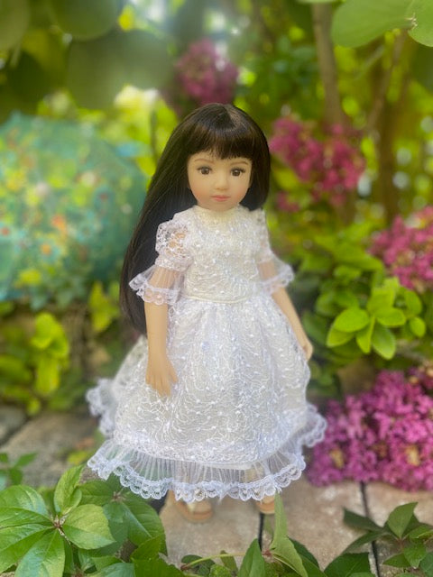White Lace Doll dress with ruffles Maru and Friends White Lace Doll dress with ruffles Maru and Friends
